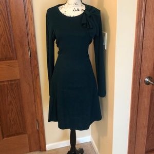 Eliza J Long Sleeve Jade Sweater Dress with Bow XL
